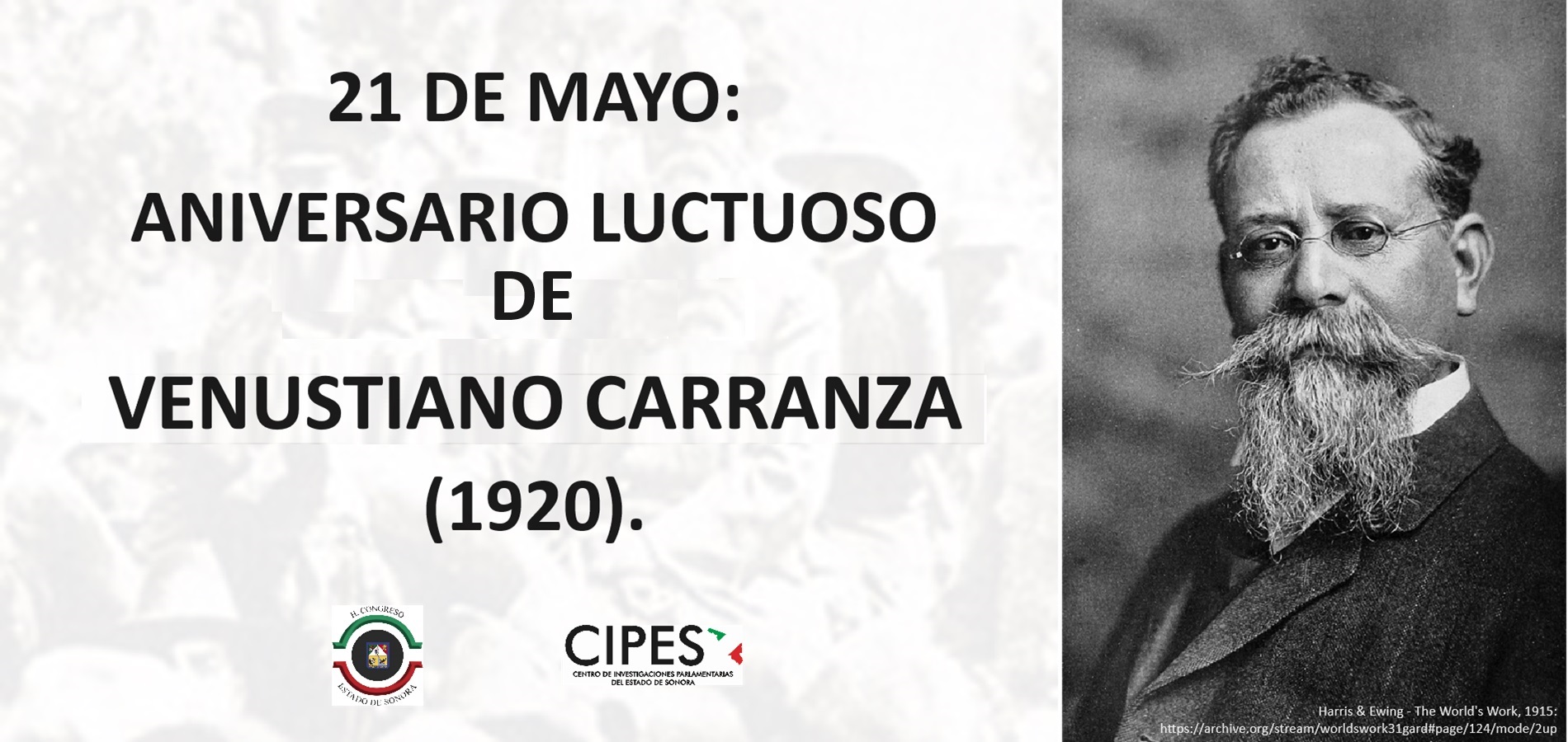 Imagen de ANIVERSARIO LUCTUOSO DE VENUSTIANO CARRANZA (1920)
