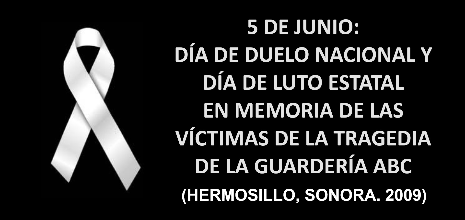 Imagen de DÍA DE DUELO NACIONAL Y DÍA DE LUTO ESTATAL EN MEMORIA DE LAS VÍCTIMAS DE LA TRAGEDIA DE LA GUARDERÍA ABC (HERMOSILLO, SONORA. 2009)