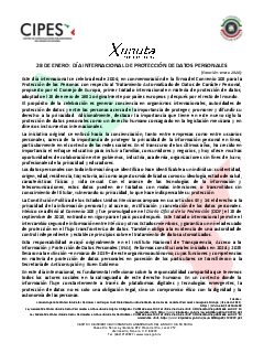 Primera página del PDF: DÍA INTERNACIONAL DE LA PROTECCIÓN DE DATOS PERSONALES