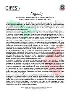 Primera página del PDF: ANIVERSARIO DE LA PROMULGACIÓN DEL ACTA CONSTITUTIVA DE LA FEDERACIÓN (1824)