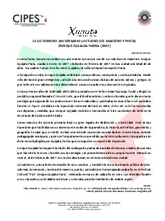Primera página del PDF: ANIVERSARIO LUCTUOSO DEL POETA Y MAESTRO SONORENSE ENRIQUE QUIJADA PARRA (1897)