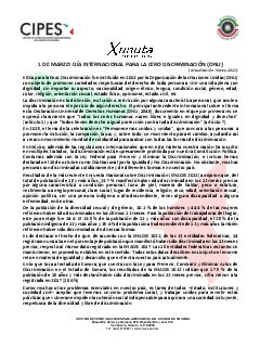 Primera página del PDF: DÍA INTERNACIONAL PARA LA CERO DISCRIMINACIÓN