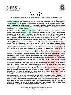 Primera página del PDF: ANIVERSARIO LUCTUOSO DE VENUSTIANO CARRANZA (1920)