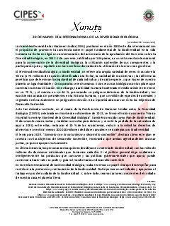 Primera página del PDF: DÍA INTERNACIONAL DE LA DIVERSIDAD BIOLÓGICA