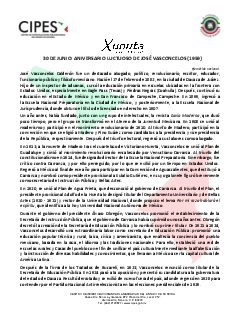 Primera página del PDF: ANIVERSARIO LUCTUOSO DE JOSÉ VASCONCELOS (1959)