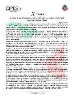 Primera página del PDF: DÍA ESTATAL DE LA GESTA HEROICA DE LA CIUDAD Y PUERTO DE GUAYMAS, SONORA (1854)