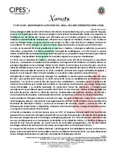 Primera página del PDF: ANIVERSARIO LUCTUOSO DEL GENERAL ÁLVARO OBREGÓN SALIDO (1928)