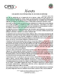 Primera página del PDF: DÍA INTERNACIONAL DE LOS PUEBLOS INDÍGENAS
