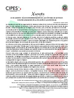 Primera página del PDF: DÍA DE CONMEMORACIÓN DE LAS VÍCTIMAS DE ACTOS DE VIOLENCIA BASADOS EN LA RELIGIÓN O LAS CREENCIAS
