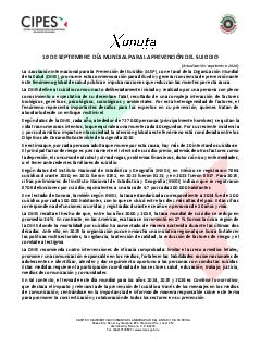 Primera página del PDF: DÍA MUNDIAL PARA LA PREVENCIÓN DEL SUICIDIO