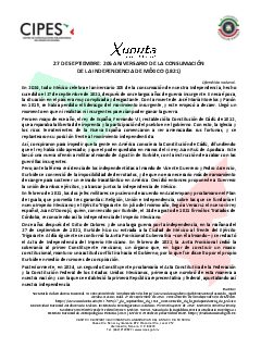 Primera página del PDF: 205 ANIVERSARIO DE LA CONSUMACIÓN DE LA INDEPENDENCIA DE MÉXICO (1821)