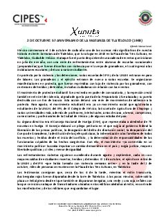 Primera página del PDF: DÍA DE LUTO ESTATAL Y NACIONAL. ANIVERSARIO DE LOS CAÍDOS EN LA LUCHA POR LA DEMOCRACIA EN LA PLAZA DE LAS TRES CULTURAS EN TLATELOLCO (1968)