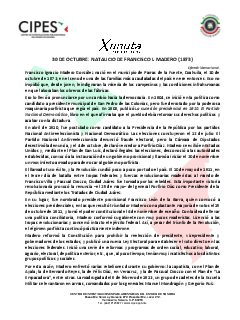 Primera página del PDF: NATALICIO DE FRANCISCO I. MADERO (1873)