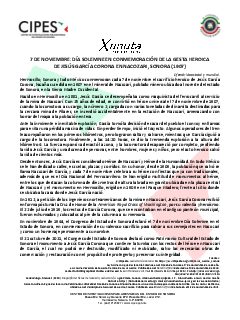 Primera página del PDF: DÍA SOLEMNE EN CONMEMORACIÓN DE LA GESTA HEROICA DE JESÚS GARCÍA CORONA. NACOZARI, SONORA (1907)