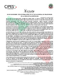 Primera página del PDF: DÍA INTERNACIONAL DE LA LUCHA CONTRA LOS TRASTORNOS DE LA CONDUCTA ALIMENTARIA