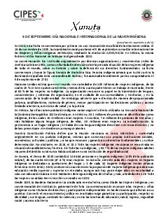 Primera página del PDF: DÍA NACIONAL E INTERNACIONAL DE LAS MUJERES INDÍGENAS